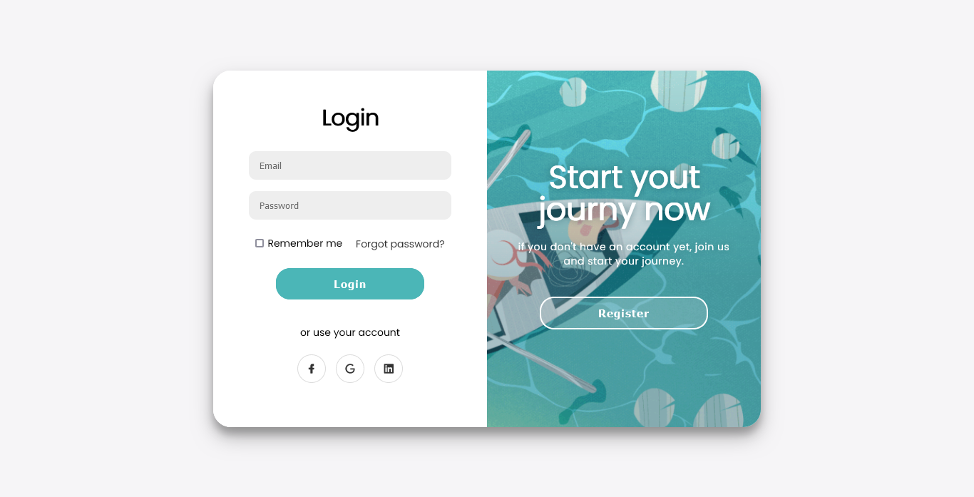 Double slider login page